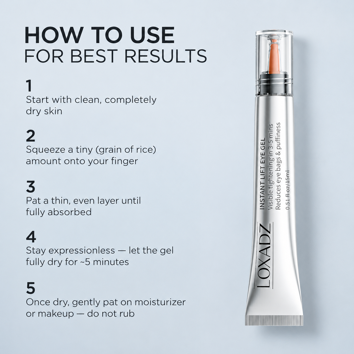 Loxadz Eye Cream -visibly reduces under-eye bags, puffiness, wrinkles & dark circles in minutes - 0.68 Oz