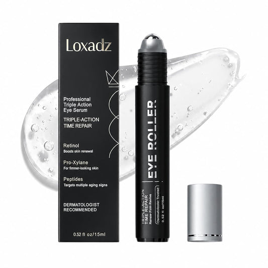 Under Eye Brightener Roller - Caffeine & Retinol Eye Serum for Dark Circles, 0.52 fl oz