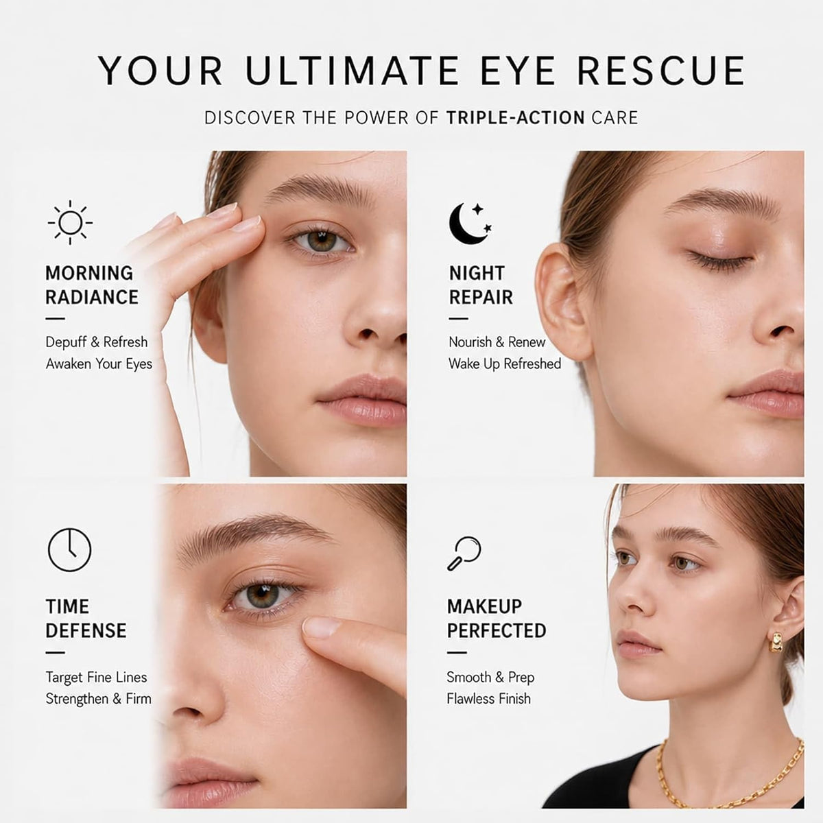 Under Eye Brightener Roller - Caffeine & Retinol Eye Serum for Dark Circles, 0.52 fl oz