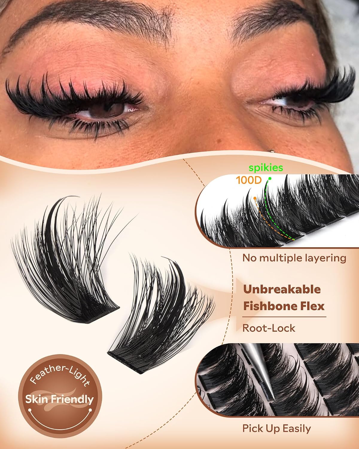 Manga Lash Clusters With Spikes Wispy Cluster Eyelash