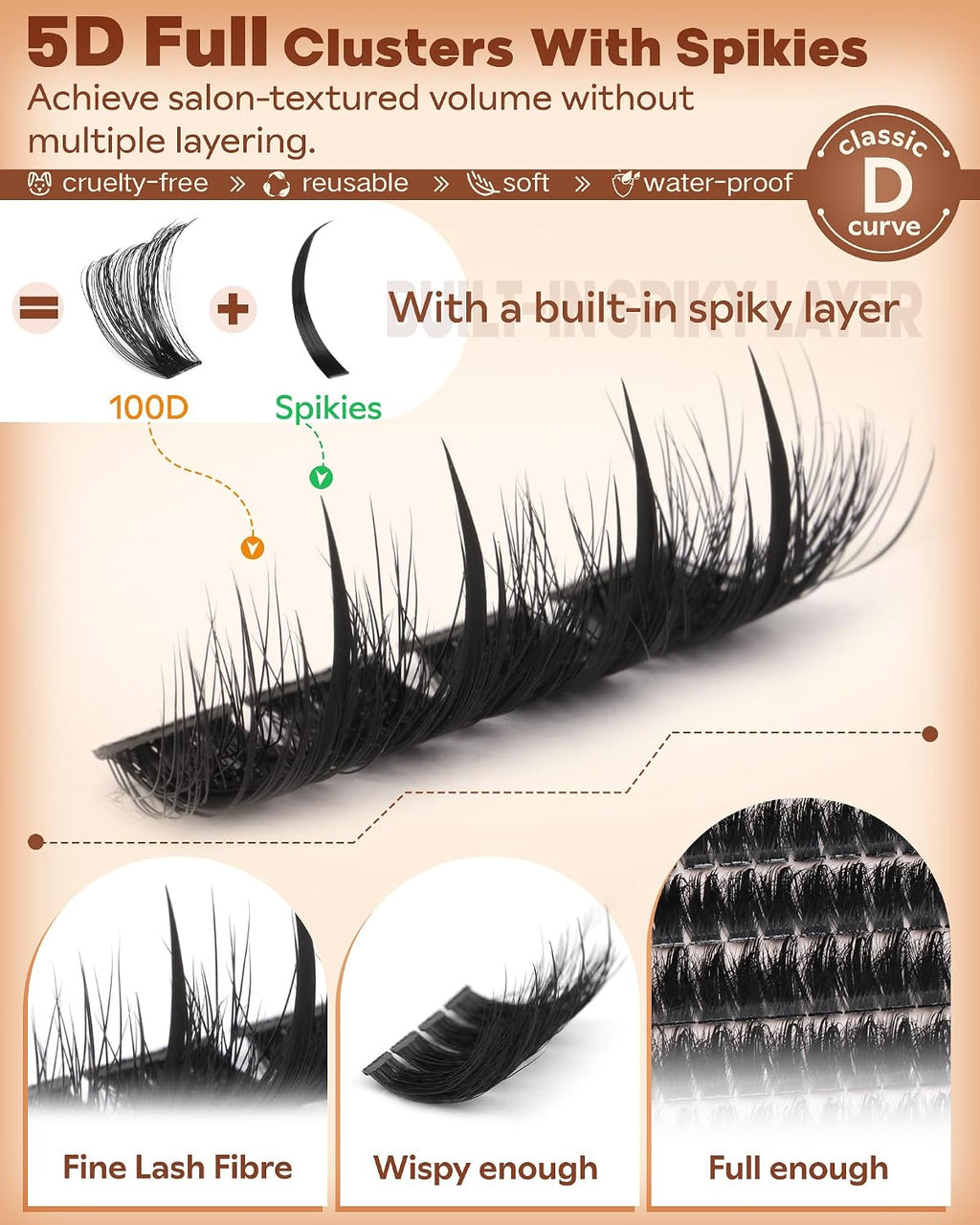 Volume Manga Lash Clusters With Spikes Wispy Cluster Eyelash