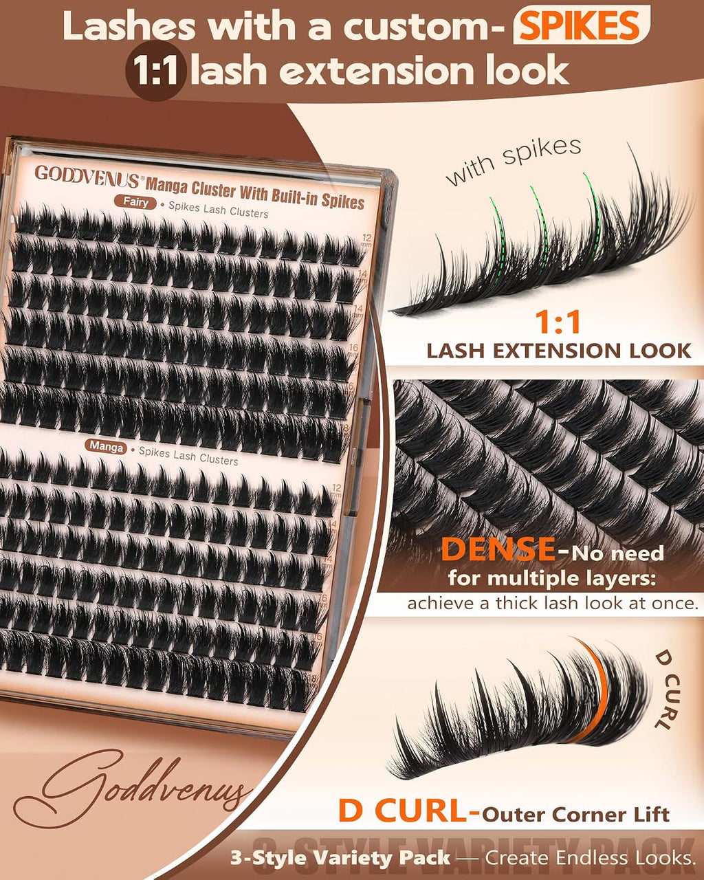 Manga Lash clusters With Spikes Wispy Cluster Eyelash